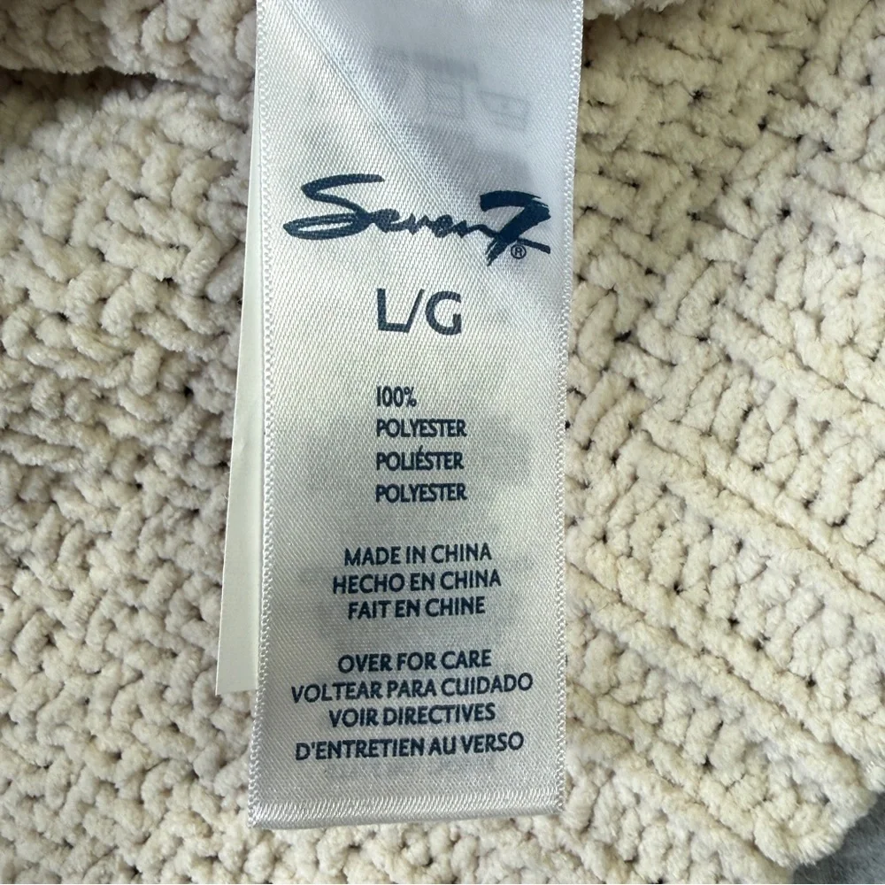 Seven7 Chunky Cable‎ Knit Turtleneck Sweater Cream L